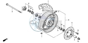 NES150 125 drawing FRONT WHEEL