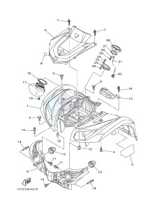 YFM450FWAD YFM45FGPHD GRIZZLY 450 IRS (1CTX 1CTY) drawing FRONT FENDER