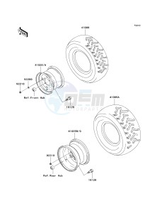 KVF 650 A [PRAIRIE 650 4X4] (A1) [PRAIRIE 650 4X4] drawing WHEELS_TIRES