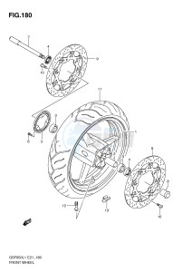 GSF650 (E21) Bandit drawing FRONT WHEEL (GSF650UAL1 E21)