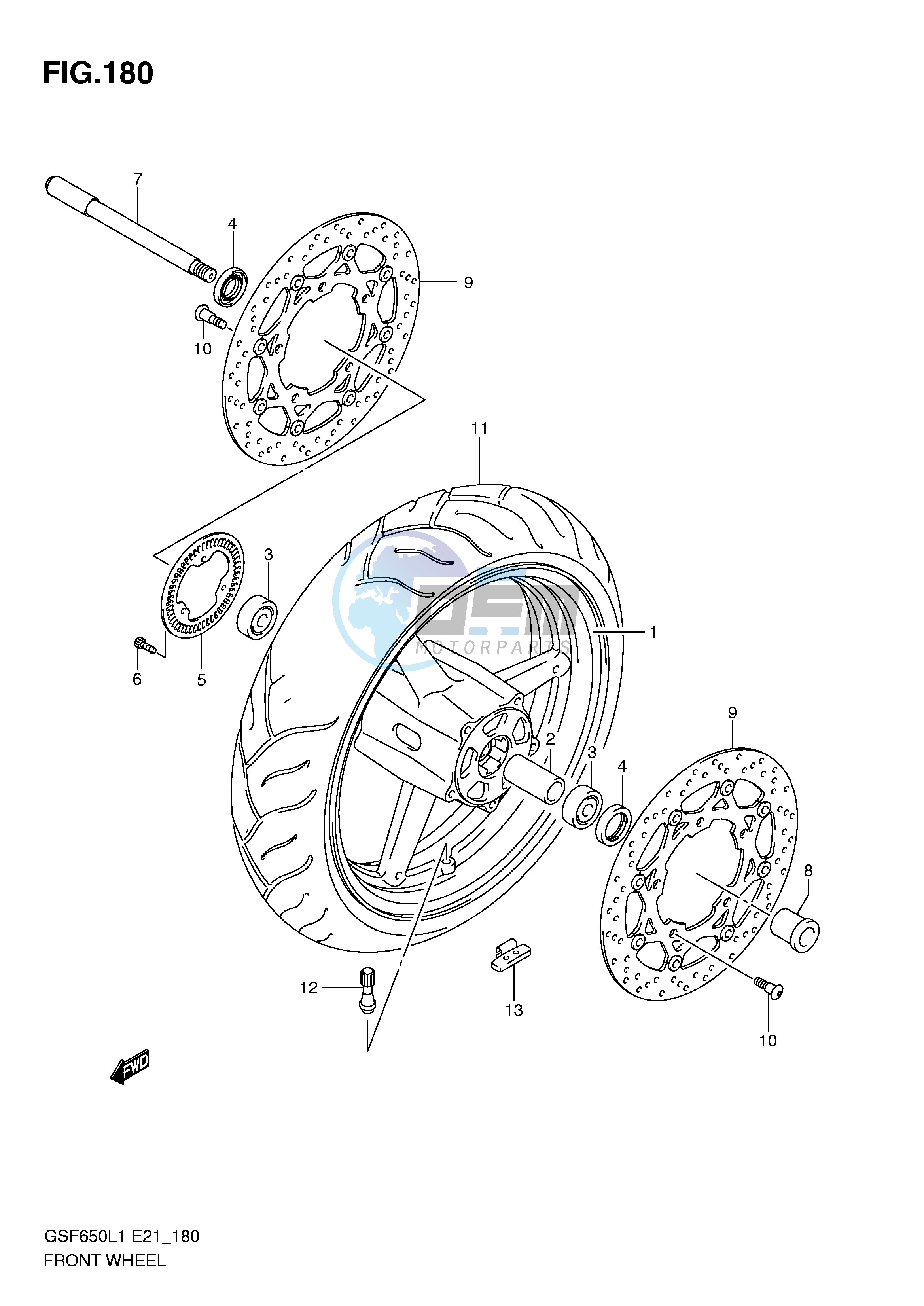 FRONT WHEEL (GSF650UAL1 E21)