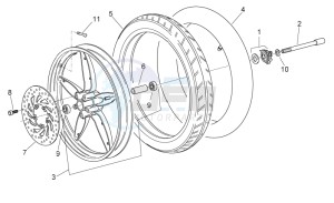 Scarabeo 50 2t e2 (eng. piaggio) drawing Front wheel