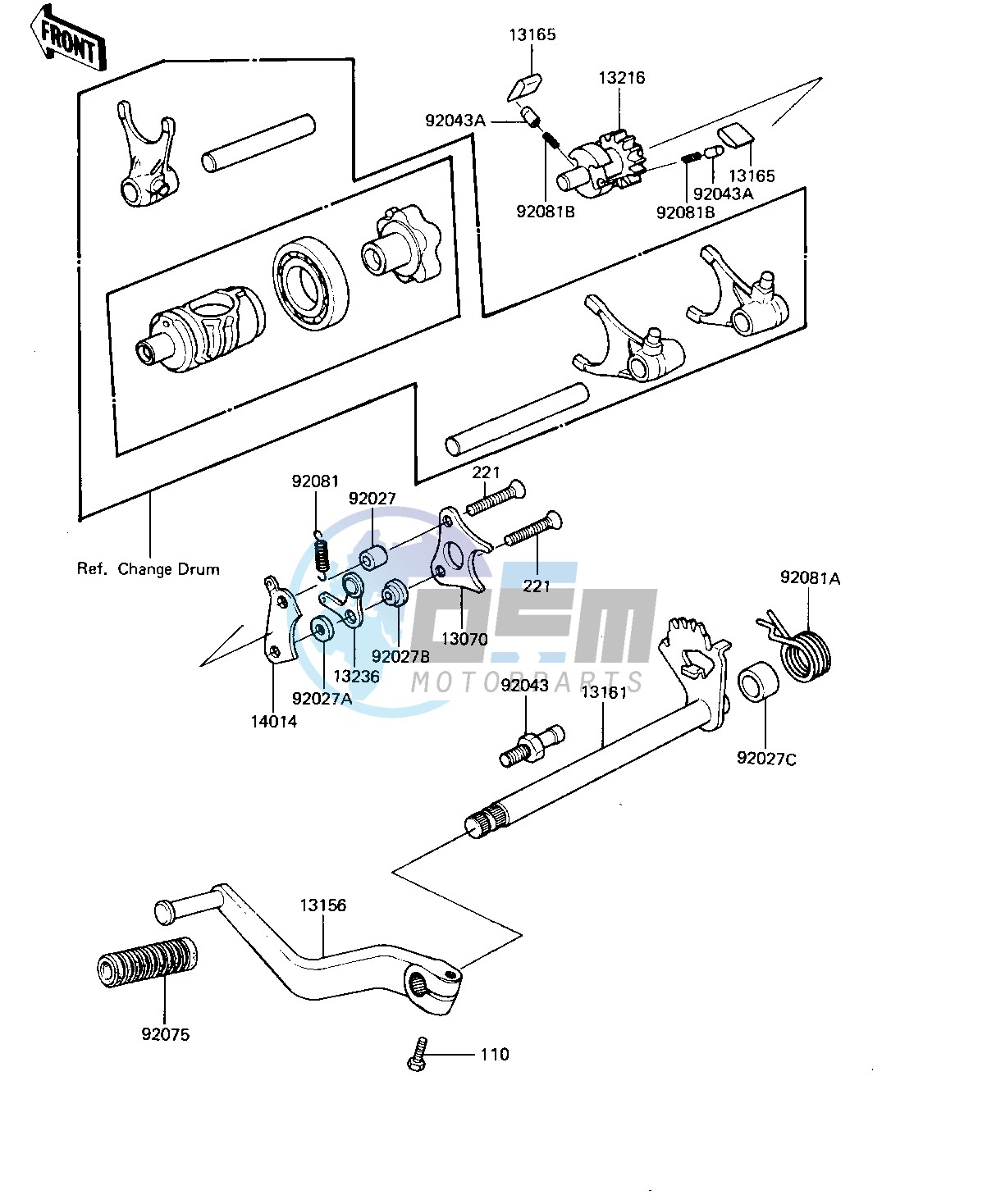 GEAR CHANGE MECHANISM -- 82 KDX250-B2- -