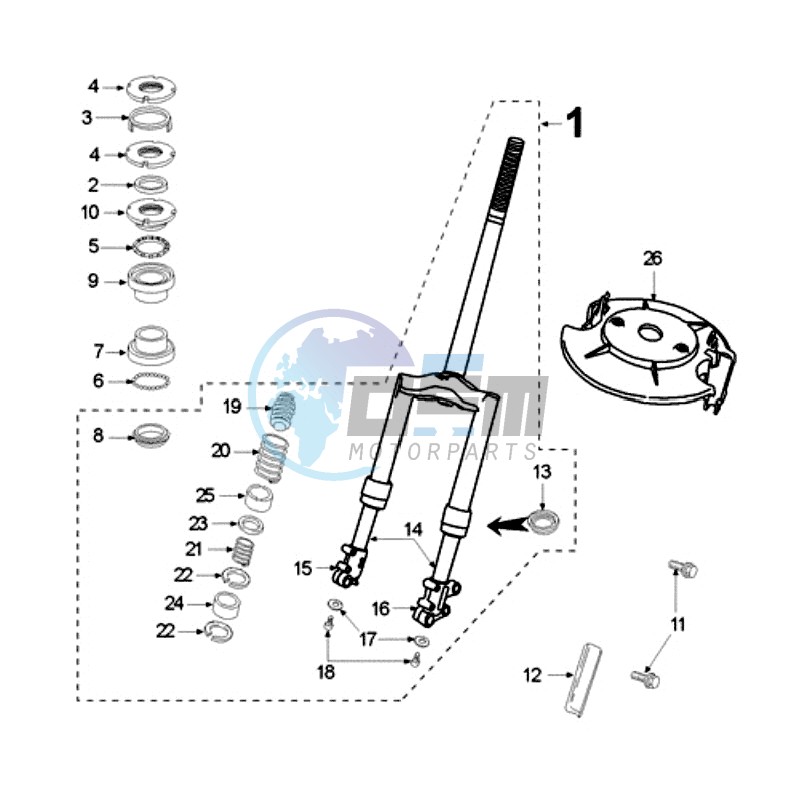 FRONT FORK / STEERINGHEAD SHOWA