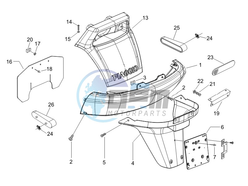 Rear cover - Splash guard