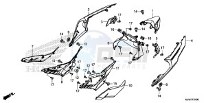 CB500F Europe Direct - (ED) drawing SIDE COVER/REAR COWL