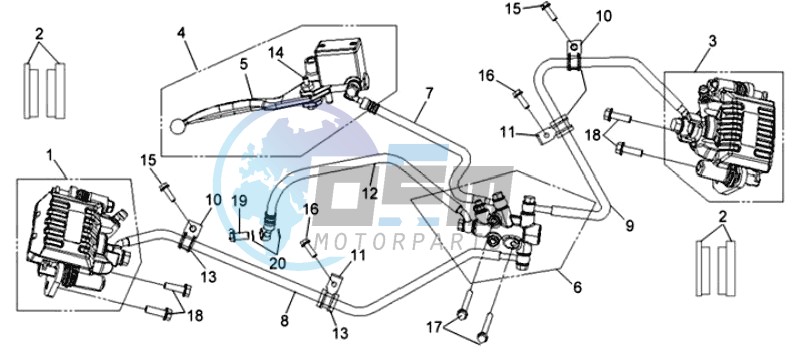 BRAKE CALIPER FOR / BRAKE LEVER / BRAKE LINES