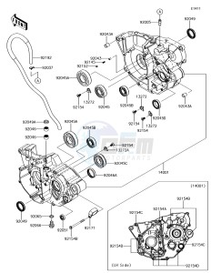 KX250F KX252AJF EU drawing Crankcase