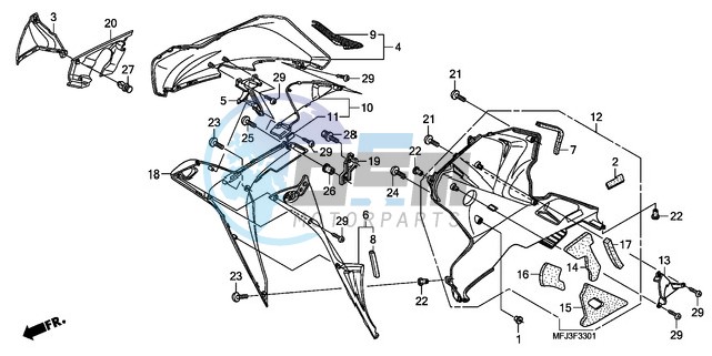 LOWER COWL (R.) (CBR600RR9,A/RA9,A)