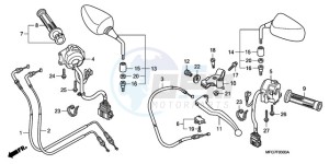 CB600FA39 Spain - (SP / ABS ST 25K) drawing HANDLE LEVER/SWITCH/ CABLE