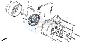 VT750CD3 drawing LEFT CRANKCASE COVER/ GENERATOR