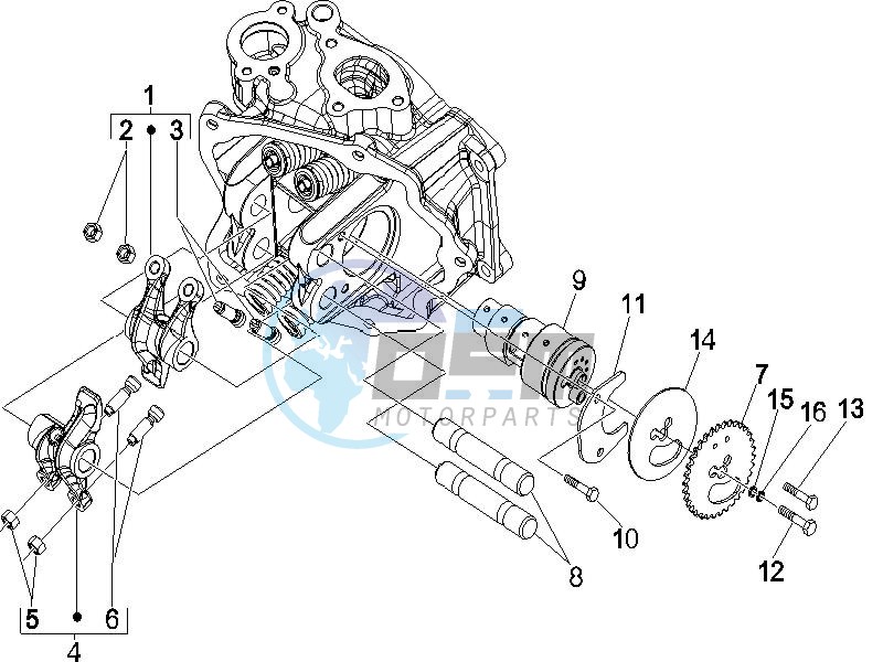 Camshaft - Rocking levers support unit