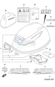 DF 20A drawing Engine Cover - w/Power Tilt