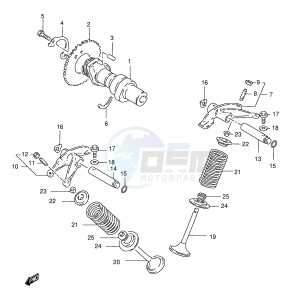 GZ250 (E1) drawing CAM SHAFT VALVE