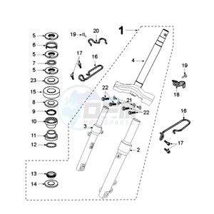 KISBEE A drawing FRONT FORK / STEERINGHEAD