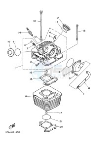 YFM125A YFM125GD GRIZZLY 125 (1PY5 1PY6) drawing CYLINDER HEAD