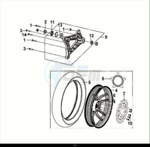 JET 14 200I (XC20W1-EU) (M1) drawing REAR WHEEL