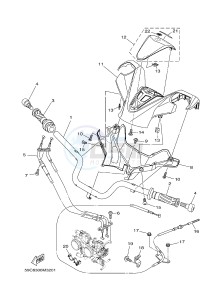 XP500A T-MAX 530 (59C9) drawing STEERING HANDLE & CABLE