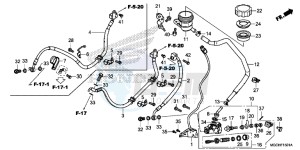 CB1100NAH UK - (E) drawing RR. BRAKE MASTER CYLINDER (CB1100CA/ CAD/ NA/ NAD)