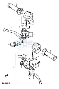 GSX-R750 (J-K-L) drawing HANDLE SWITCH (MODEL K L)