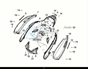 FIDDLE IV 50 (XG05W1-NL) (E5) (M1-M3) drawing BODY COVER TAIL LIGHT