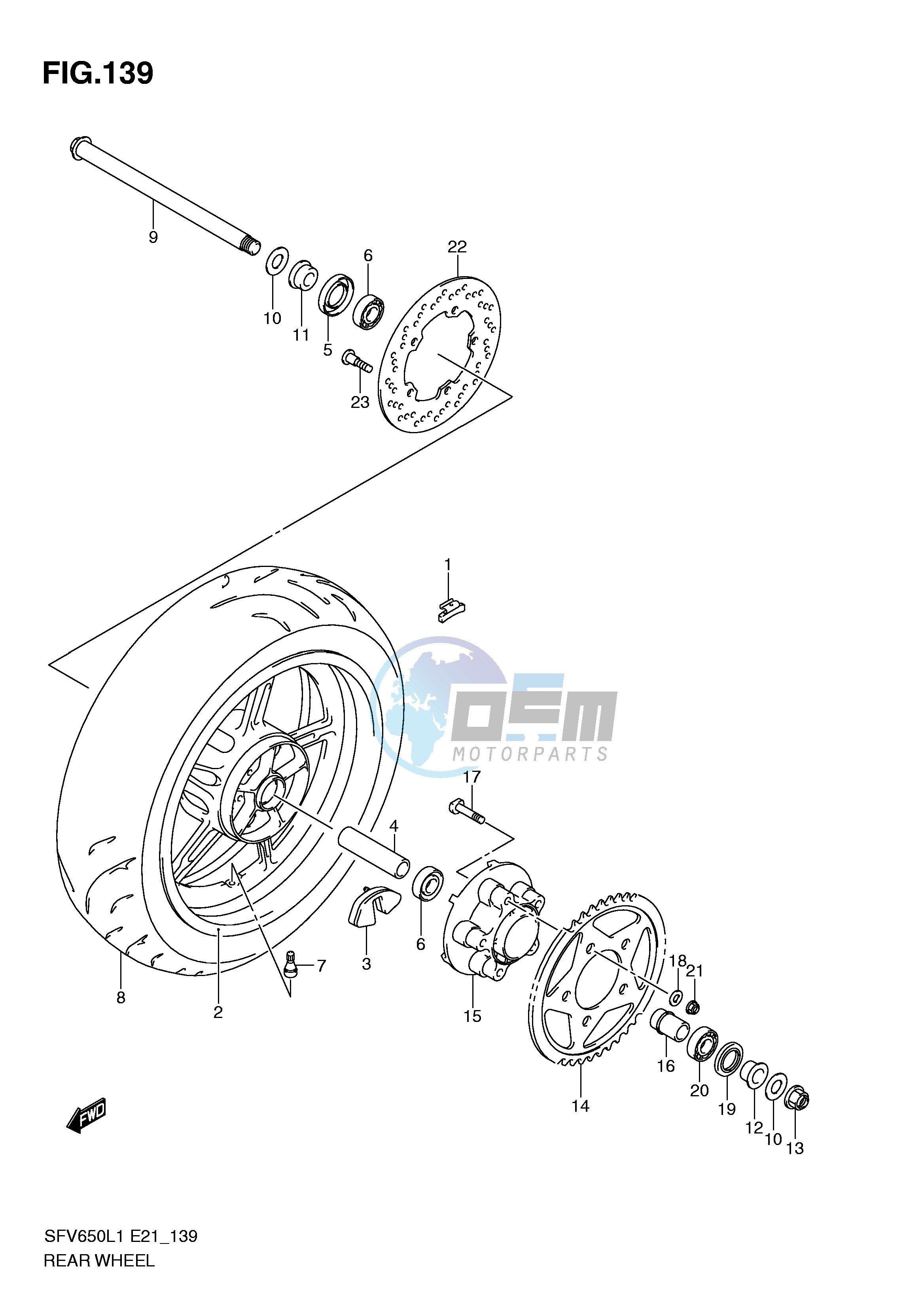 REAR WHEEL (SFV650L1 E21)