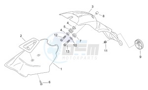 Scarabeo 100 (eng. Yamaha) drawing Rear body III - Mudguard