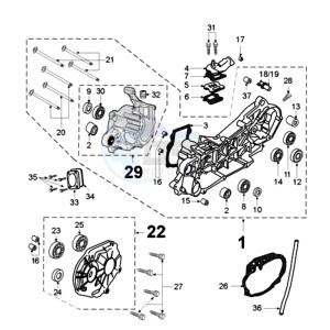 VIVA 2 RMO drawing RMO CRANKCASE WITH SHORT MOUNT RUBBERS