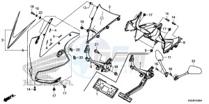 CBR250RF CBR250R Europe Direct - (ED) drawing UPPER COWL