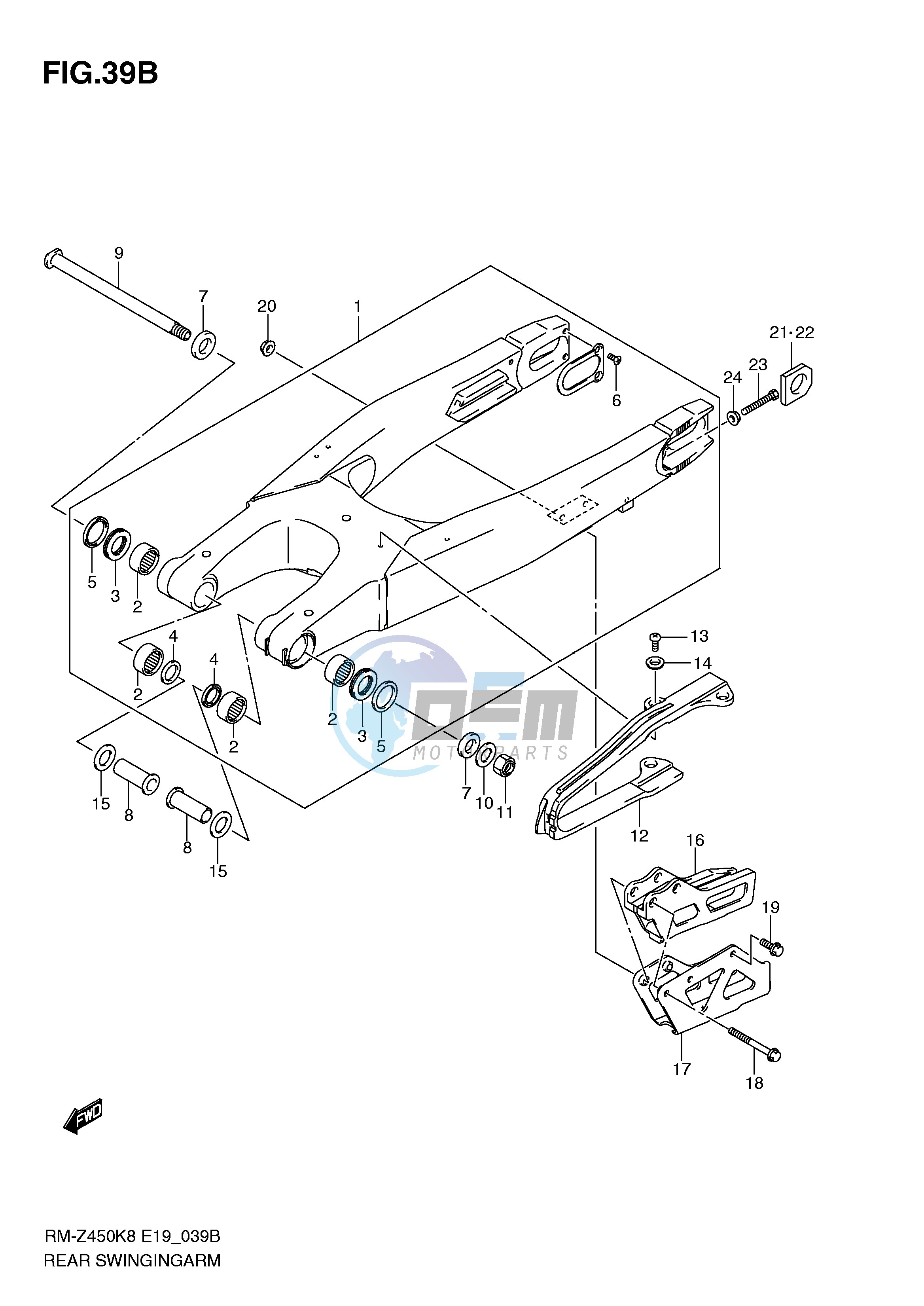 REAR SWINGING ARM (RM-Z450L1)