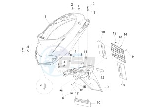 Liberty 150 4t 3v ie lem drawing Rear cover - Splash guard