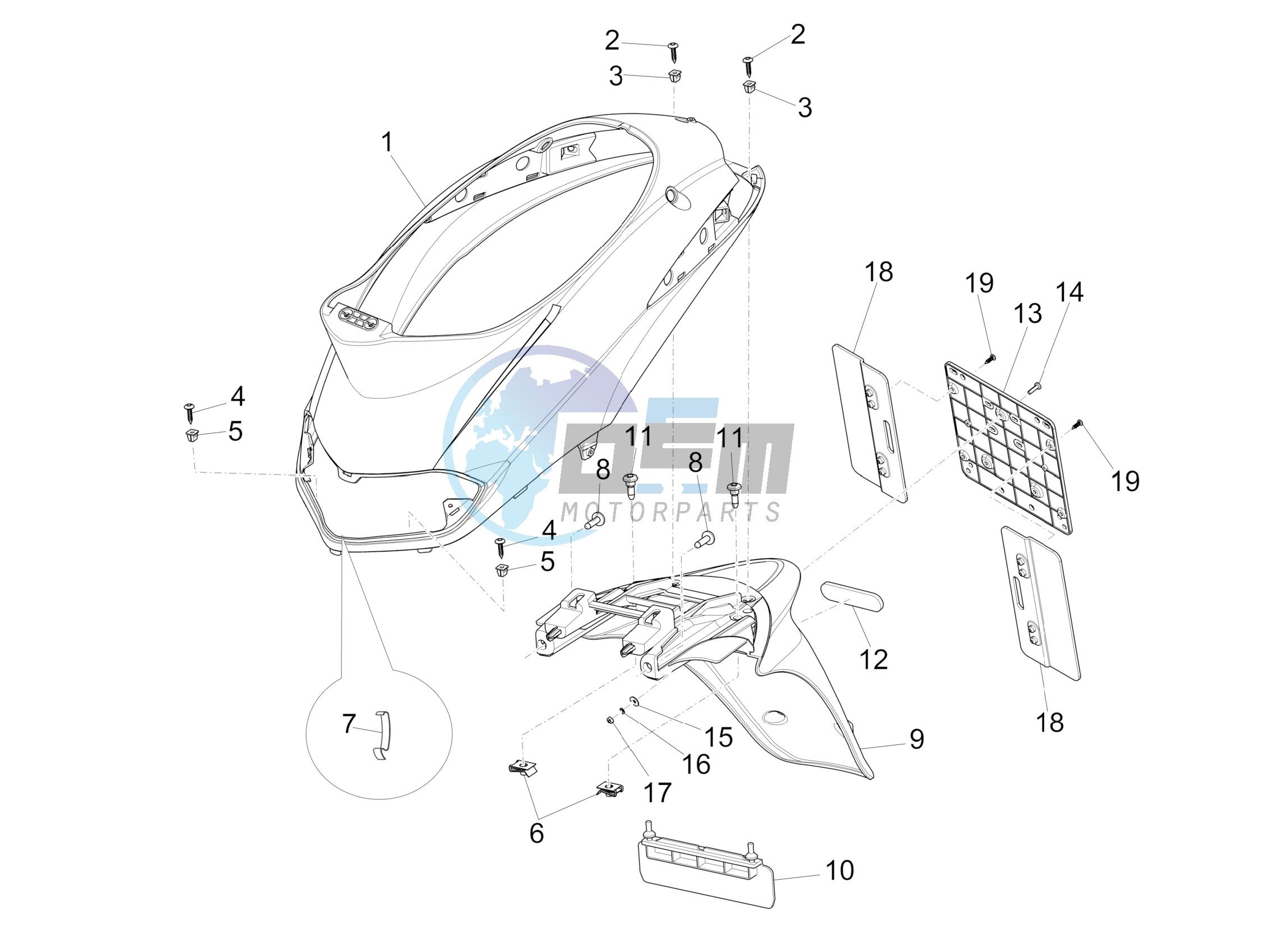 Rear cover - Splash guard