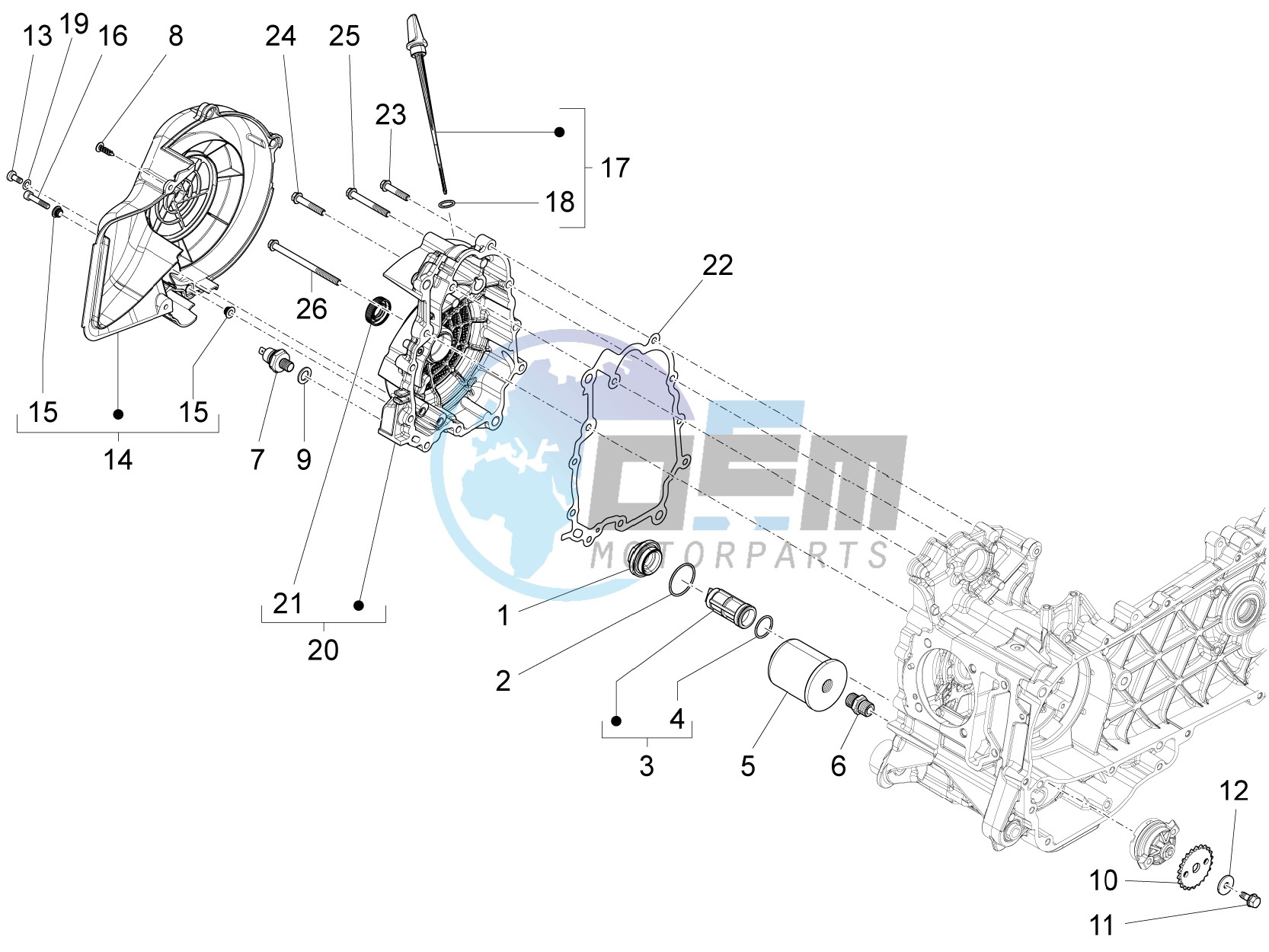 Flywheel magneto cover - Oil filter