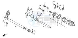 XL1000V drawing GEARSHIFT DRUM