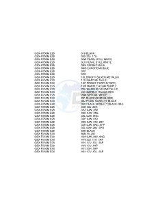 GSX-R750 (E28) drawing * COLOR CHART *