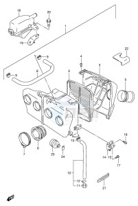 GSX-R1100W (E2) drawing AIR CLEANER