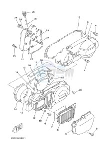 YPR250RA XMAX 250 ABS EVOLIS 250 ABS (2DLA 2DLA) drawing CRANKCASE COVER 1