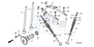 TRX420FEA Europe Direct - (ED / 4WD) drawing CAMSHAFT/VALVE