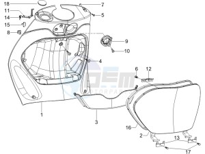 Zip 50 4T 25 Km-h (EMEA) drawing Front glove-box - Knee-guard panel