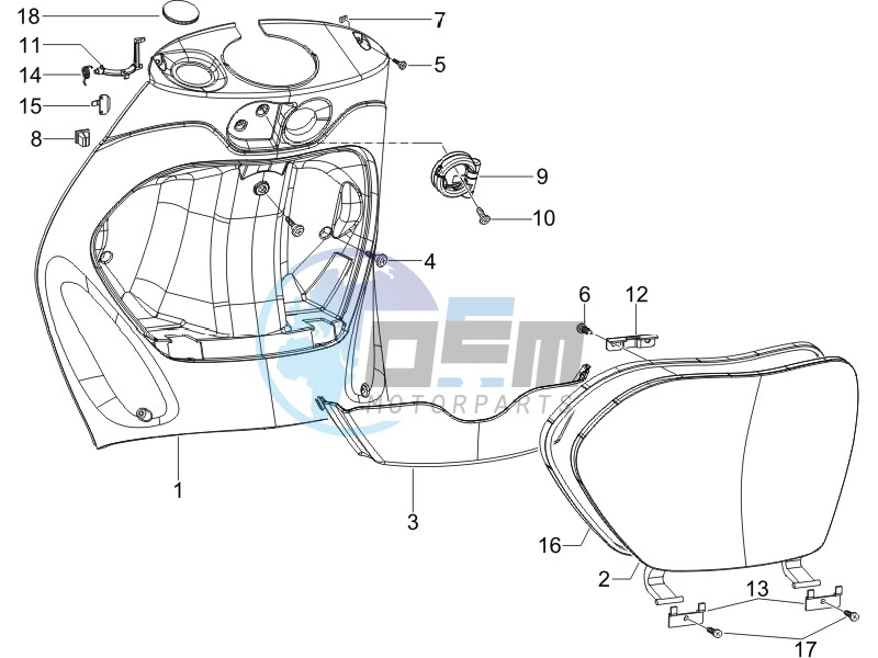 Front glove-box - Knee-guard panel