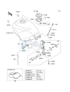 EX 250 F [NINJA 250R] (6F-7F) F7F drawing FUEL TANK