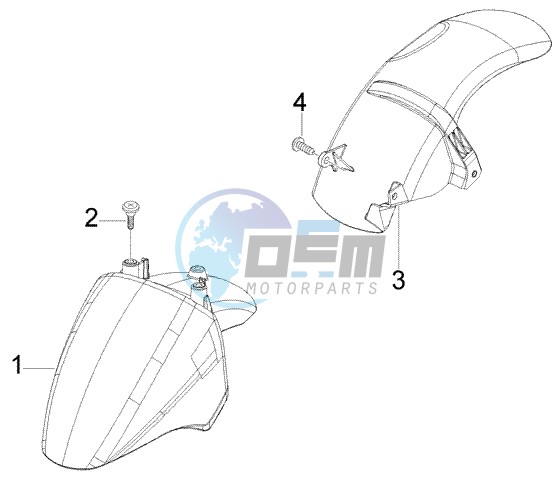 Front and rear mudguard