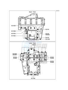 Z1000SX ZX1000GCF FR GB XX (EU ME A(FRICA) drawing Crankcase Bolt Pattern