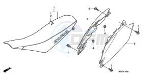 CRF450RA Europe Direct - (ED) drawing SEAT/SIDE COVER