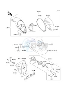 VN 1600 B [VULCAN 1600 MEAN STREAK] (B6F-B8FA) B7FA drawing TAILLIGHT-- S- -