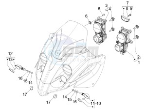 Fuoco 500 e3 800 drawing Head lamp - Turn signal lamps