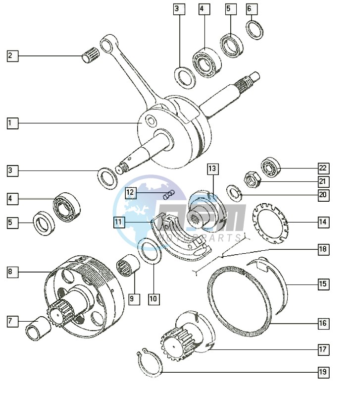 Crankshaft-cluth