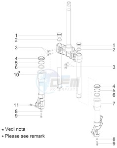 BEVERLY 350 ST 4T 4V ie E4 ABS (NAFTA) drawing Fork's components (Kayaba)