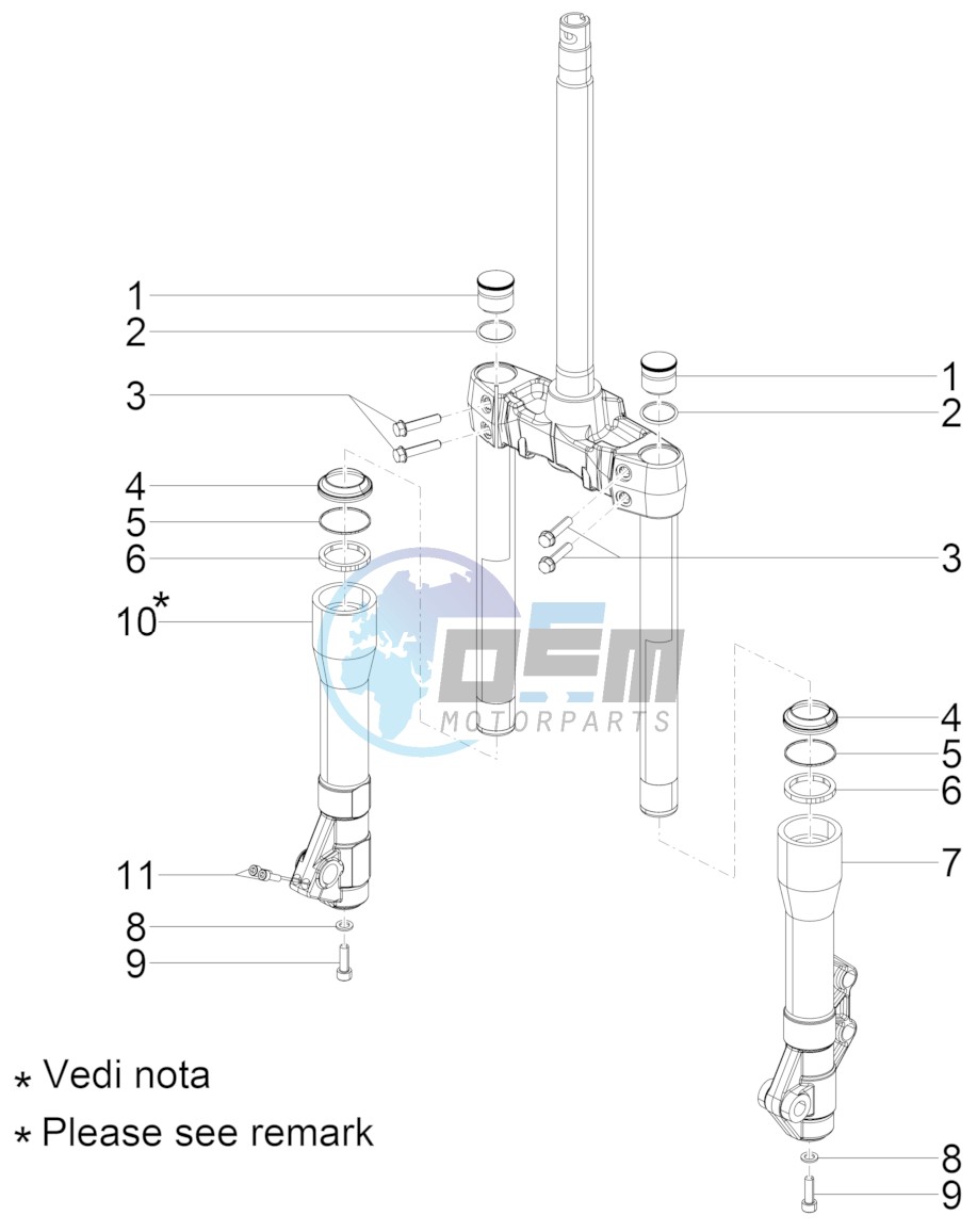 Fork's components (Kayaba)