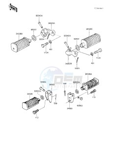 KZ 750 F [LTD SHAFT] (F1) [LTD SHAFT] drawing FOOTRESTS